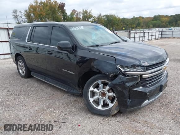 ✅ 2022 Chevrolet Suburban LT • VIN: 1GNSCCKD7NR265722 • Lot: 43502209. Wystawiony na IAAI z przebiegiem 56 391 mil. Bezpłatny archiwum sprzedaży aukcyjnych z USA i szczegółowy raport historii pojazdu na DreamBid. Zdjęcie 1.