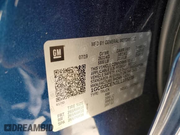 ✅ 2020 Chevrolet Colorado 2WD LT • VIN: 1GCGSCEN1L1105238 • Лот: 75202294. Опубликован ранее на Copart с пробегом 42 071 миль. Бесплатный доступ к архиву аукционных продаж из США и подробный отчёт об истории автомобиля на DreamBid. Изображение 13.