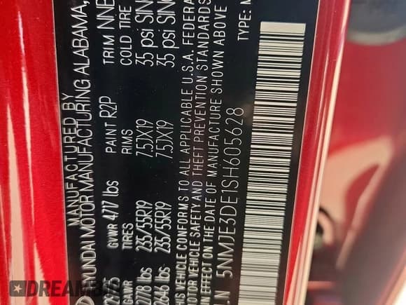 ✅ 2025 Hyundai Tucson Limited • VIN: 5NMJE3DE1SH605628 • Лот: 90425385. Опубликован ранее на Copart с пробегом 1 053 миль. Бесплатный доступ к архиву аукционных продаж из США и подробный отчёт об истории автомобиля на DreamBid. Изображение 13.