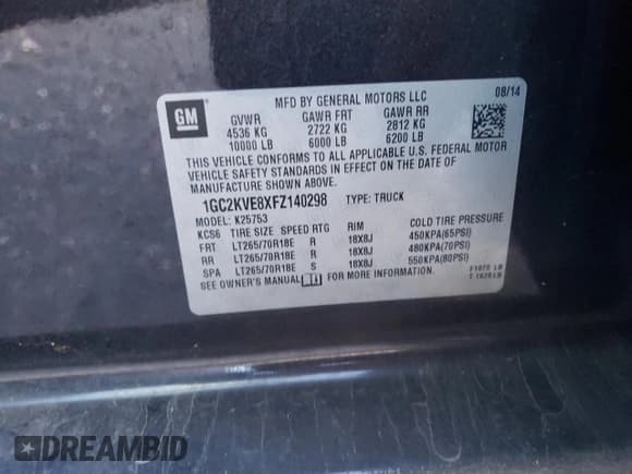 ✅ 2015 Chevrolet Silverado 2500HD LT • VIN: 1GC2KVE8XFZ140298 • Лот: 75211854. Опубликован ранее на Copart с пробегом 91 520 миль. Бесплатный доступ к архиву аукционных продаж из США и подробный отчёт об истории автомобиля на DreamBid. Изображение 12.