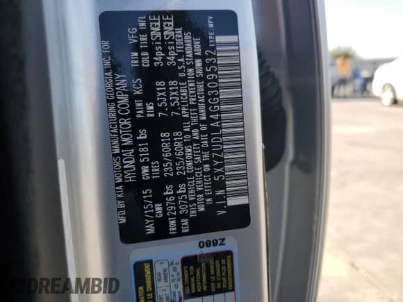 ✅ 2016 Hyundai Santa Fe Limited • VIN: 5XYZUDLA4GG309532 • Lot: 72818303. Wystawiony na Copart z przebiegiem 102 233 mil mil. Skorzystaj z bezpłatnego archiwum sprzedaży aukcyjnych z USA i zobacz szczegółowy raport historii pojazdu na DreamBid. Zdjęcie 12.