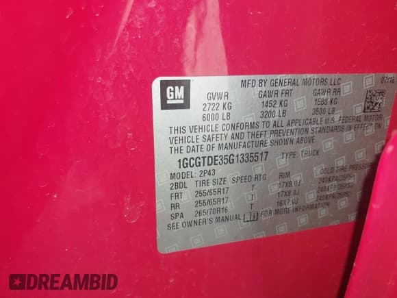 ✅ 2016 Chevrolet Colorado 4WD Z71 • VIN: 1GCGTDE35G1335517 • Лот: 43671378. Опубликован ранее на IAAI с пробегом 117 396 миль. Бесплатный доступ к архиву аукционных продаж из США и подробный отчёт об истории автомобиля на DreamBid. Изображение 9.