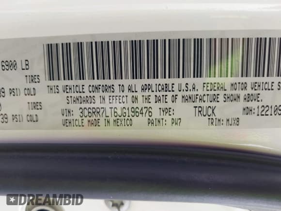 ✅ 2018 Ram 1500 Big Horn • VIN: 3C6RR7LT6JG196476 • Lot: 42222899. Wystawiony na IAAI z przebiegiem 84 034 mil. Bezpłatny archiwum sprzedaży aukcyjnych z USA i szczegółowy raport historii pojazdu na DreamBid. Zdjęcie 12.