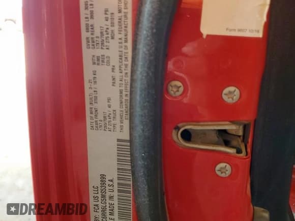 ✅ 2021 Ram 1500 SLT • VIN: 1C6RR6LG5MS539899 • Lot: 61272925. Wystawiony na Copart z przebiegiem 79 993 mil. Bezpłatny archiwum sprzedaży aukcyjnych z USA i szczegółowy raport historii pojazdu na DreamBid. Zdjęcie 12.