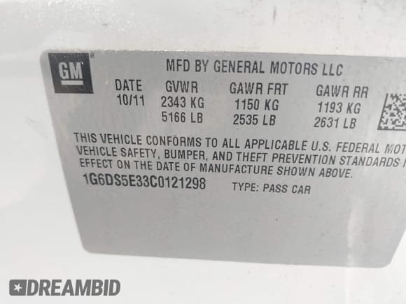 ✅ 2012 Cadillac CTS Premium • VIN: 1G6DS5E33C0121298 • Lot: 42845909. Listed on IAAI with 103,259 mi. Free auction sales archive from the USA and detailed vehicle history report at DreamBid. Image 9.