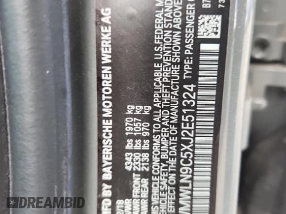 ✅ 2018 MINI Clubman Cooper S • VIN: WMWLN9C5XJ2E51324 • Lot: 65135425. Listed on Copart with 84,780 mi. Free auction sales archive from the USA and detailed vehicle history report at DreamBid. Image 12.