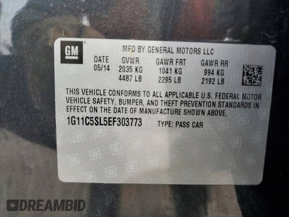 2014 Chevrolet Malibu LT z VIN 1G11C5SL5EF303773, wystawiony jako Copart lot #81104445 z przebiegiem 137 648 mil mil oraz Szkoda całkowita • Salvage title. Historia ofert i sprzedaży dostępna na DreamBid. Obrazek 12.