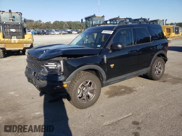 ✅ 2022 Ford Bronco Sport Badlands • VIN: 3FMCR9D95NRD78916 • Lot: 89528035. Listed on Copart with 55,609 mi. Free auction sales archive from the USA and detailed vehicle history report at DreamBid. Image 1.