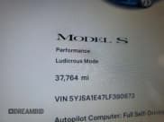 ✅ 2020 Tesla Model S Performance • VIN: 5YJSA1E47LF390673 • Lot: 50419005. Listed on Copart with 37,764 mi. Free auction sales archive from the USA and detailed vehicle history report at DreamBid. Image 9.