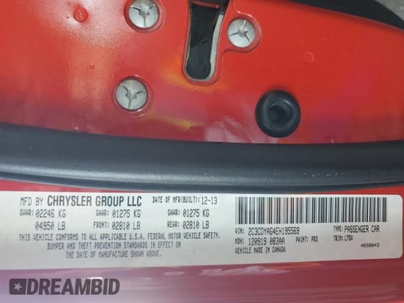 ✅ 2014 Dodge Challenger SXT • VIN: 2C3CDYAG4EH195569 • Lot: 75325134. Wystawiony na Copart z przebiegiem Nie podano. Bezpłatny archiwum sprzedaży aukcyjnych z USA i szczegółowy raport historii pojazdu na DreamBid. Zdjęcie 12.