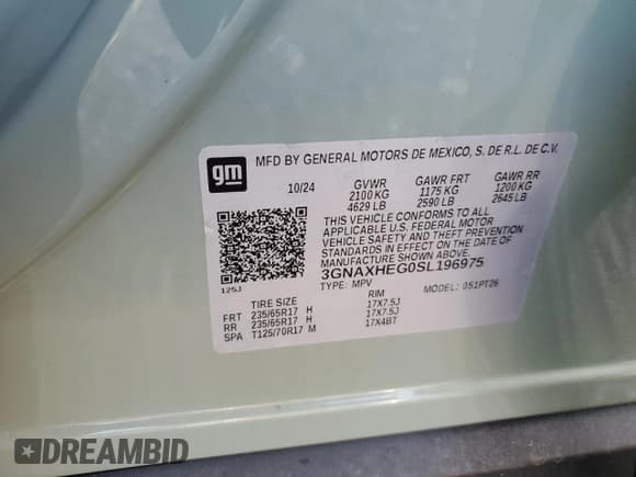 ✅ 2025 Chevrolet Equinox FWD LT • VIN: 3GNAXHEG0SL196975 • Lot: 62949855. Wystawiony na Copart z przebiegiem 3 527 mil. Bezpłatny archiwum sprzedaży aukcyjnych z USA i szczegółowy raport historii pojazdu na DreamBid. Zdjęcie 13.