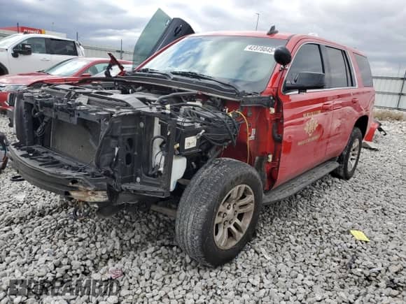 2016 Chevrolet Tahoe Commercial with VIN 1GNSKFEC6GR335043, listed as a Copart auction lot 42378045 with 114,690 mi miles and Salvage title. Bid and sale history available at DreamBid. Image 1.
