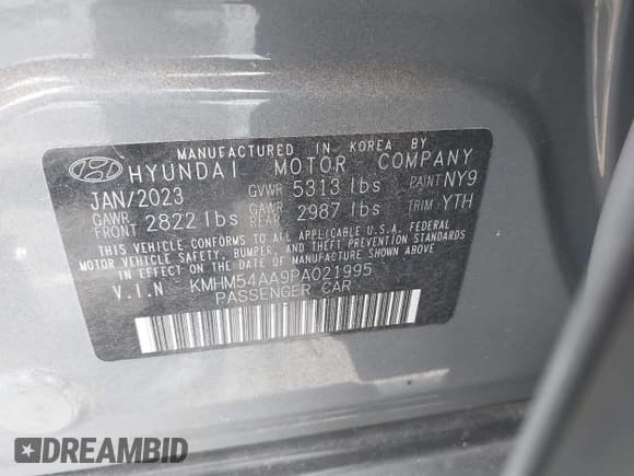 ✅ 2023 Hyundai Ioniq 6 Limited • VIN: KMHM54AA9PA021995 • Лот: 43240838. Опубликован ранее на IAAI с пробегом 17 562 миль. Бесплатный доступ к архиву аукционных продаж из США и подробный отчёт об истории автомобиля на DreamBid. Изображение 9.