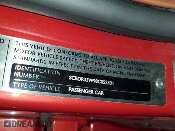 ✅ 2008 Bentley Continental GT • VIN: SCBDR33W98C052331 • Lot: 65183924. Wystawiony na Copart z przebiegiem 20 629 mil. Bezpłatny archiwum sprzedaży aukcyjnych z USA i szczegółowy raport historii pojazdu na DreamBid. Zdjęcie 14.