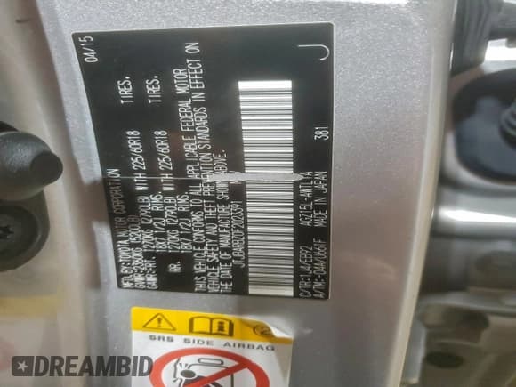 ✅ 2015 Lexus NX 200t • VIN: JTJBARBZ0F2023391 • Lot: 95632595. Listed on Copart with 113,880 mi. Free auction sales archive from the USA and detailed vehicle history report at DreamBid. Image 13.