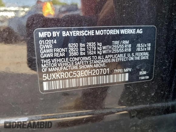 ✅ 2014 BMW X5 xDrive35i • VIN: 5UXKR0C53E0H20701 • Лот: 94171695. Опубликован ранее на Copart с пробегом 166 557 миль. Бесплатный доступ к архиву аукционных продаж из США и подробный отчёт об истории автомобиля на DreamBid. Изображение 14.