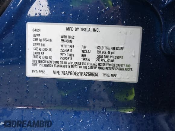 ✅ 2024 Tesla Model Y Long Range • VIN: 7SAYGDEE1RA269634 • Лот: 43484382. Опубликован ранее на IAAI с пробегом 7 534 миль. Бесплатный доступ к архиву аукционных продаж из США и подробный отчёт об истории автомобиля на DreamBid. Изображение 9.