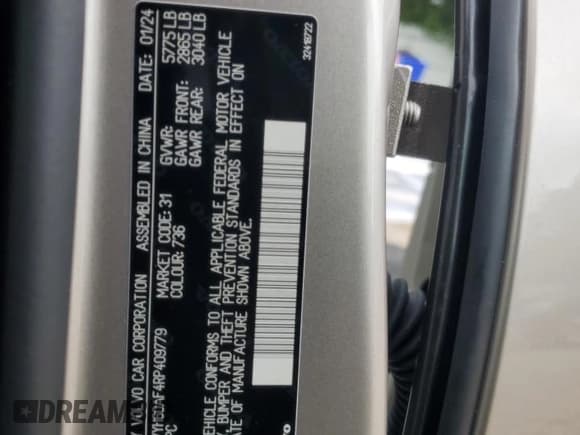 ✅ 2024 Volvo S90 Recharge Plug-In Hybrid Ultimate • VIN: LVYH60AF4RP409779 • Lot: 64375605. Listed on Copart with 11,070 mi. Free auction sales archive from the USA and detailed vehicle history report at DreamBid. Image 12.