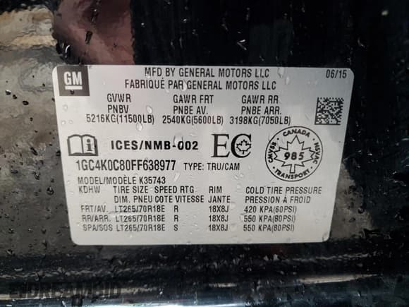 ✅ 2015 Chevrolet Silverado 3500HD LTZ • VIN: 1GC4K0C80FF638977 • Lot: 63182725. Listed on Copart with 204,968 mi. Free auction sales archive from the USA and detailed vehicle history report at DreamBid. Image 12.