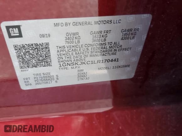 ✅ 2020 Chevrolet Suburban Premier • VIN: 1GNSKJKC1LR170441 • Lot: 87202425. Wystawiony na Copart z przebiegiem Nie podano. Bezpłatny archiwum sprzedaży aukcyjnych z USA i szczegółowy raport historii pojazdu na DreamBid. Zdjęcie 14.