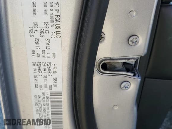 ✅ 2017 Dodge Journey SXT • VIN: 3C4PDCBG5HT526900 • Lot: 92968665. Listed on Copart with 92,069 mi. Free auction sales archive from the USA and detailed vehicle history report at DreamBid. Image 13.