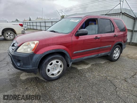 ✅ 2006 Honda CR-V LX • VIN: SHSRD68596U408188 • Lot: 95108055. Listed on Copart with 117,118 mi. Free auction sales archive from the USA and detailed vehicle history report at DreamBid. Image 1.