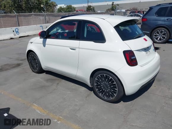 ✅ 2024 FIAT 500e INSPI(RED) • VIN: ZFAFFAA47RX214981 • Lot: 43099307. Listed on IAAI with 7,527 mi. Free auction sales archive from the USA and detailed vehicle history report at DreamBid. Image 3.