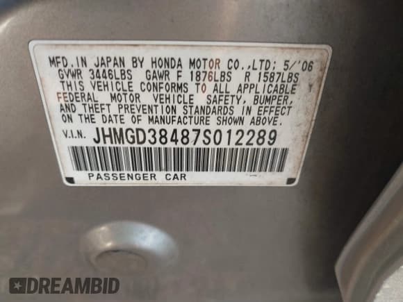 ✅ 2007 Honda Fit • VIN: JHMGD38487S012289 • Лот: 42709827. Опубликован ранее на IAAI с пробегом 194 618 миль. Бесплатный доступ к архиву аукционных продаж из США и подробный отчёт об истории автомобиля на DreamBid. Изображение 9.