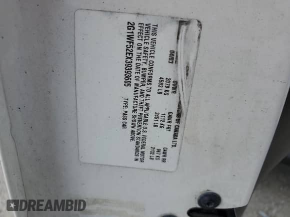 2003 Chevrolet Impala с VIN 2G1WF52EX39393605, выставлен на аукционе Copart как лот 72741334 с пробегом 113 350 миль миль и Списание • Salvage title. История ставок и продаж доступна на DreamBid. Изображение 12.