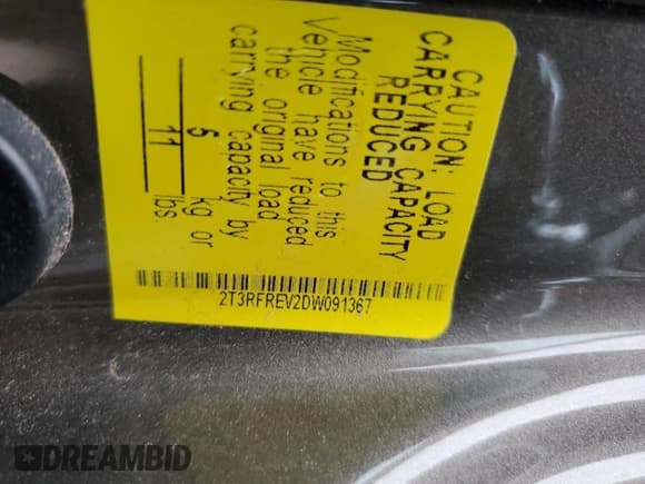 ✅ 2013 Toyota RAV4 XLE • VIN: 2T3RFREV2DW091367 • Лот: 42761285. Опубликован ранее на Copart с пробегом 85 654 миль. Бесплатный доступ к архиву аукционных продаж из США и подробный отчёт об истории автомобиля на DreamBid. Изображение 15.