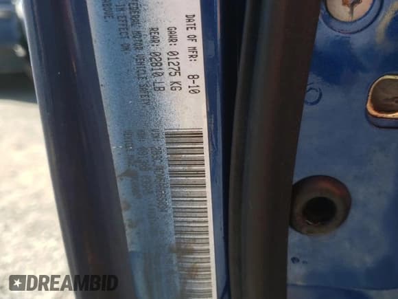 ✅ 2010 Dodge Challenger SE • VIN: 2B3CJ4DV5AH265034 • Lot: 88168495. Wystawiony na Copart z przebiegiem 233 495 mil. Bezpłatny archiwum sprzedaży aukcyjnych z USA i szczegółowy raport historii pojazdu na DreamBid. Zdjęcie 12.