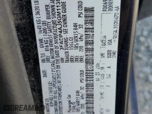 ✅ 2016 Ford Fiesta S • VIN: 3FADP4AJ5GM113919 • Lot: 69245585. Wystawiony na Copart z przebiegiem 219 918 mil. Bezpłatny archiwum sprzedaży aukcyjnych z USA i szczegółowy raport historii pojazdu na DreamBid. Zdjęcie 12.