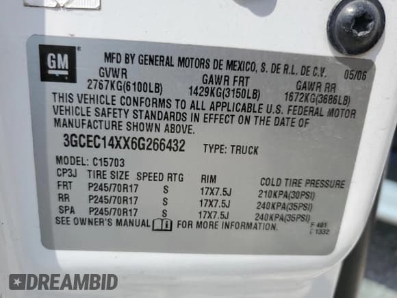 ✅ 2006 Chevrolet Silverado 1500 Work Truck • VIN: 3GCEC14XX6G266432 • Лот: 66985834. Опубликован ранее на Copart с пробегом 200 421 миль. Бесплатный доступ к архиву аукционных продаж из США и подробный отчёт об истории автомобиля на DreamBid. Изображение 12.