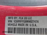 ✅ 2021 Ram 1500 Big Horn • VIN: 1C6RRFFG8MN827474 • Lot: 41458551. Listed on IAAI with 90,069 mi. Free auction sales archive from the USA and detailed vehicle history report at DreamBid. Image 9.