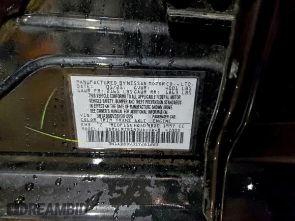 ✅ 2025 Nissan Sentra SR • VIN: 3N1AB8DV3SY281225 • Lot: 94459215. Listed on Copart with 16,530 mi. Free auction sales archive from the USA and detailed vehicle history report at DreamBid. Image 13.