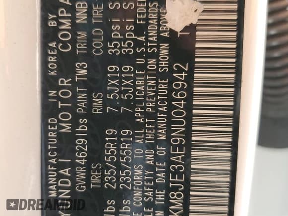 ✅ 2022 Hyundai Tucson Limited • VIN: KM8JE3AE9NU046942 • Lot: 71298904. Wystawiony na Copart z przebiegiem 35 622 mil. Bezpłatny archiwum sprzedaży aukcyjnych z USA i szczegółowy raport historii pojazdu na DreamBid. Zdjęcie 13.