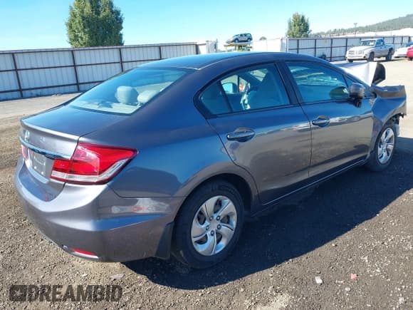 ✅ 2014 Honda Civic LX • VIN: 2HGFB2F57EH552859 • Lot: 43387845. Listed on IAAI with 129,780 mi. Free auction sales archive from the USA and detailed vehicle history report at DreamBid. Image 4.