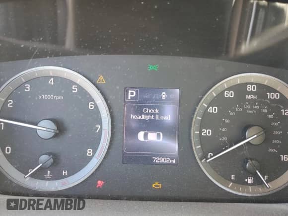 2016 Hyundai Sonata Sport with VIN 5NPE34AF4GH396826, listed as a Copart auction lot 80910435 with 72,902 mi miles and Salvage title. Bid and sale history available at DreamBid. Image 9.