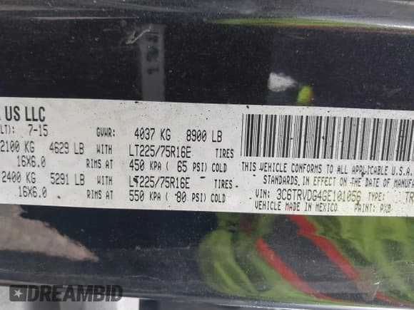 ✅ 2016 Ram ProMaster Cargo • VIN: 3C6TRVDG4GE101056 • Lot: 41715786. Wystawiony na IAAI z przebiegiem 141 620 mil. Bezpłatny archiwum sprzedaży aukcyjnych z USA i szczegółowy raport historii pojazdu na DreamBid. Zdjęcie 9.