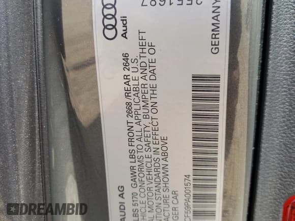 ✅ 2023 Audi S5 Sportback Premium Plus • VIN: WAUC4CF59PA001574 • Lot: 65304263. Wystawiony na Copart z przebiegiem 17 872 mil. Bezpłatny archiwum sprzedaży aukcyjnych z USA i szczegółowy raport historii pojazdu na DreamBid. Zdjęcie 12.