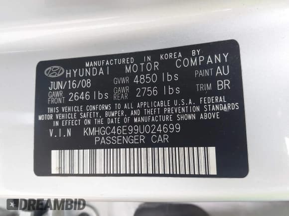 ✅ 2009 Hyundai Genesis • VIN: KMHGC46E99U024699 • Lot: 43520445. Wystawiony na IAAI z przebiegiem Nie podano. Bezpłatny archiwum sprzedaży aukcyjnych z USA i szczegółowy raport historii pojazdu na DreamBid. Zdjęcie 9.