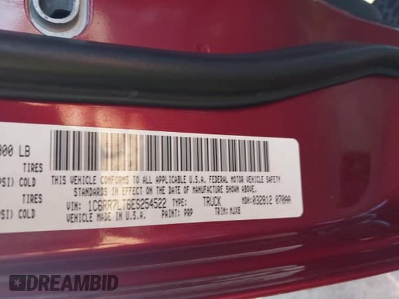 ✅ 2014 Ram 1500 Big Horn • VIN: 1C6RR7LT6ES254522 • Lot: 43561162. Listed on IAAI with 179,245 mi. Free auction sales archive from the USA and detailed vehicle history report at DreamBid. Image 9.