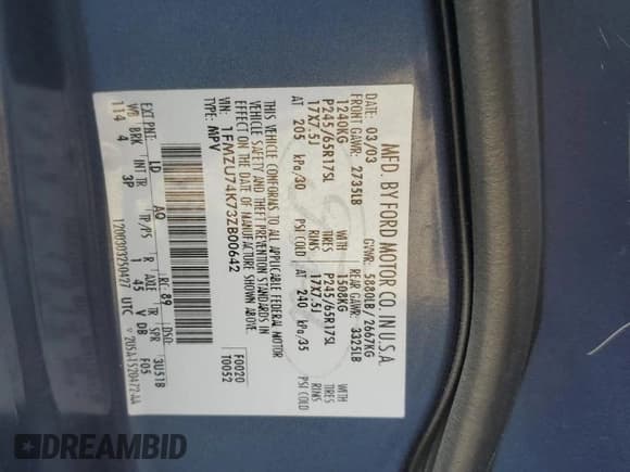 ✅ 2003 Ford Explorer Eddie Bauer • VIN: 1FMZU74K73ZB00642 • Lot: 91101255. Wystawiony na Copart z przebiegiem 155 783 mil. Bezpłatny archiwum sprzedaży aukcyjnych z USA i szczegółowy raport historii pojazdu na DreamBid. Zdjęcie 13.