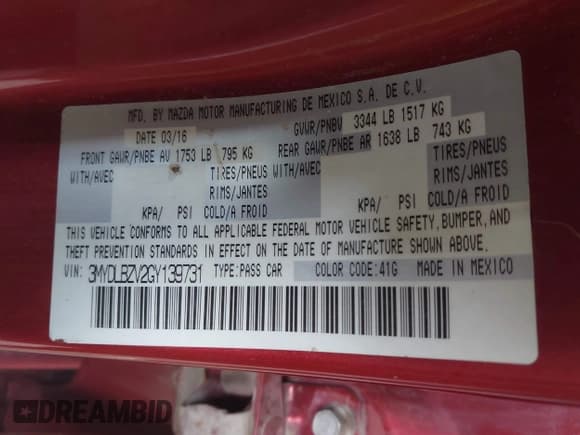 ✅ 2016 Scion iA • VIN: 3MYDLBZV2GY139731 • Лот: 42734466. Опубликован ранее на IAAI с пробегом 133 330 миль. Бесплатный доступ к архиву аукционных продаж из США и подробный отчёт об истории автомобиля на DreamBid. Изображение 9.