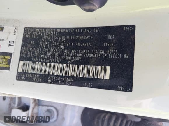 ✅ 2024 Toyota Corolla Cross L • VIN: 7MUAAAAG2RV081361 • Лот: 42971076. Опубликован ранее на IAAI с пробегом 28 980 миль. Бесплатный доступ к архиву аукционных продаж из США и подробный отчёт об истории автомобиля на DreamBid. Изображение 9.