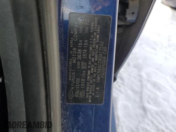 ✅ 2010 Hyundai Accent GLS • VIN: KMHCN4AC2AU417592 • Лот: 87662305. Опубликован ранее на Copart с пробегом 158 327 миль. Бесплатный доступ к архиву аукционных продаж из США и подробный отчёт об истории автомобиля на DreamBid. Изображение 12.