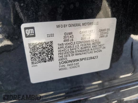 ✅ 2023 Cadillac CT5 Premium Luxury • VIN: 1G6DN5RK5P0119423 • Лот: 61199105. Опубликован ранее на Copart с пробегом 26 456 миль. Бесплатный доступ к архиву аукционных продаж из США и подробный отчёт об истории автомобиля на DreamBid. Изображение 13.