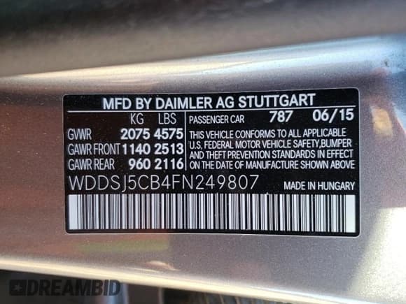 ✅ 2015 Mercedes-Benz CLA 45 AMG • VIN: WDDSJ5CB4FN249807 • Lot: 82534265. Listed on Copart with 68,387 mi. Free auction sales archive from the USA and detailed vehicle history report at DreamBid. Image 13.