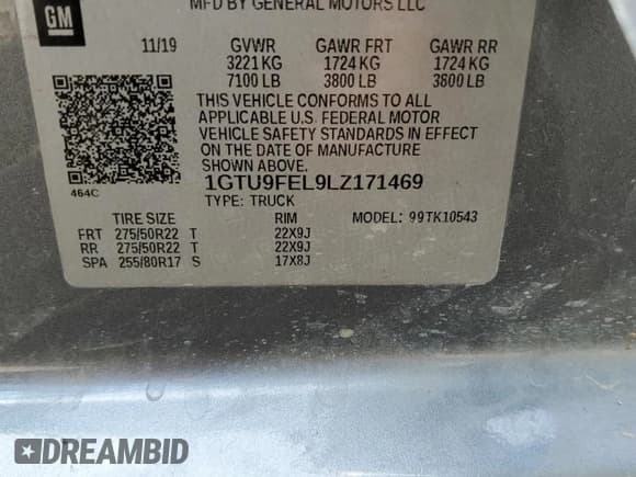 ✅ 2020 GMC Sierra 1500 Denali • VIN: 1GTU9FEL9LZ171469 • Lot: 66708495. Listed on Copart with 88,352 mi. Free auction sales archive from the USA and detailed vehicle history report at DreamBid. Image 12.