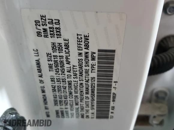 ✅ 2021 Honda Pilot EX-L • VIN: 5FNYF6H58MB025126 • Лот: 71724675. Опубликован ранее на Copart с пробегом Не указан. Бесплатный доступ к архиву аукционных продаж из США и подробный отчёт об истории автомобиля на DreamBid. Изображение 13.